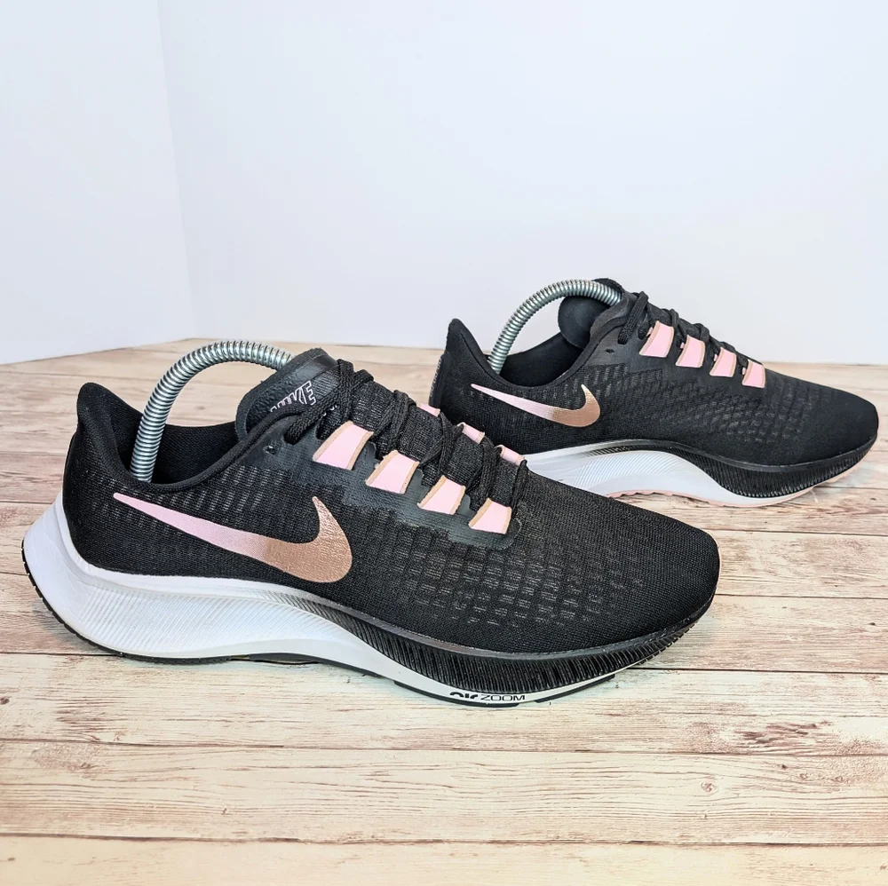Nike Pegasus Zoom Black Pink White Trainers Sneakers Size 10